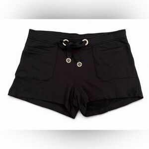 Tory Burch Black with Silver Accents Cotton Shorts Womens Size Medium